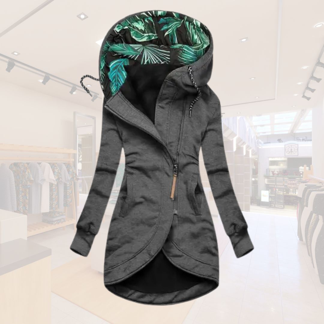 Liora Asymmetric Hooded Jacket | Casual Layering Essential