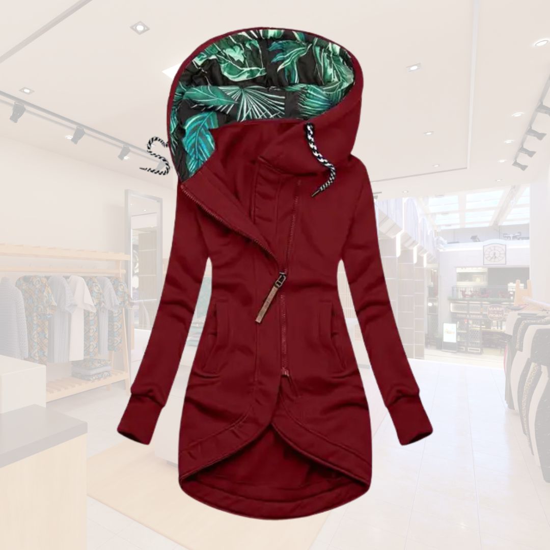Liora Asymmetric Hooded Jacket | Casual Layering Essential