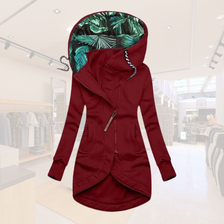 Liora Asymmetric Hooded Jacket | Casual Layering Essential