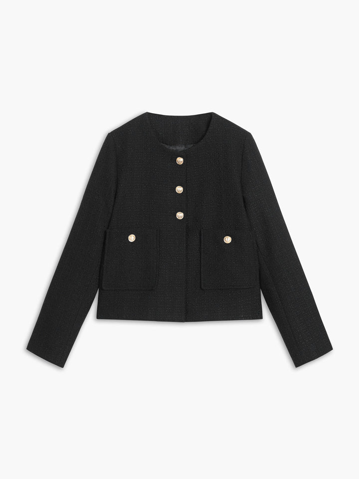 Women’s Cropped Button Jacket | Elegant Minimal Statement