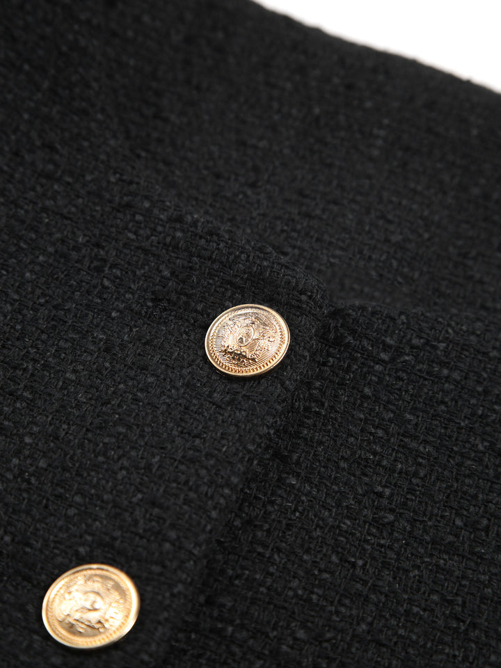 Women’s Cropped Button Jacket | Elegant Minimal Statement