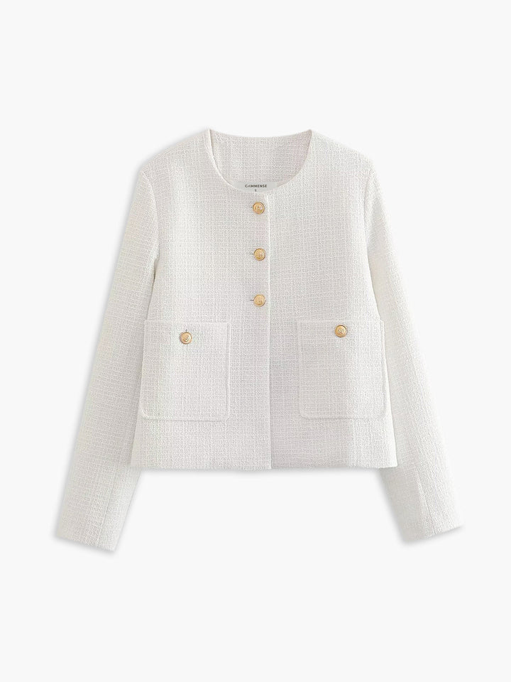 Women’s Cropped Button Jacket | Elegant Minimal Statement