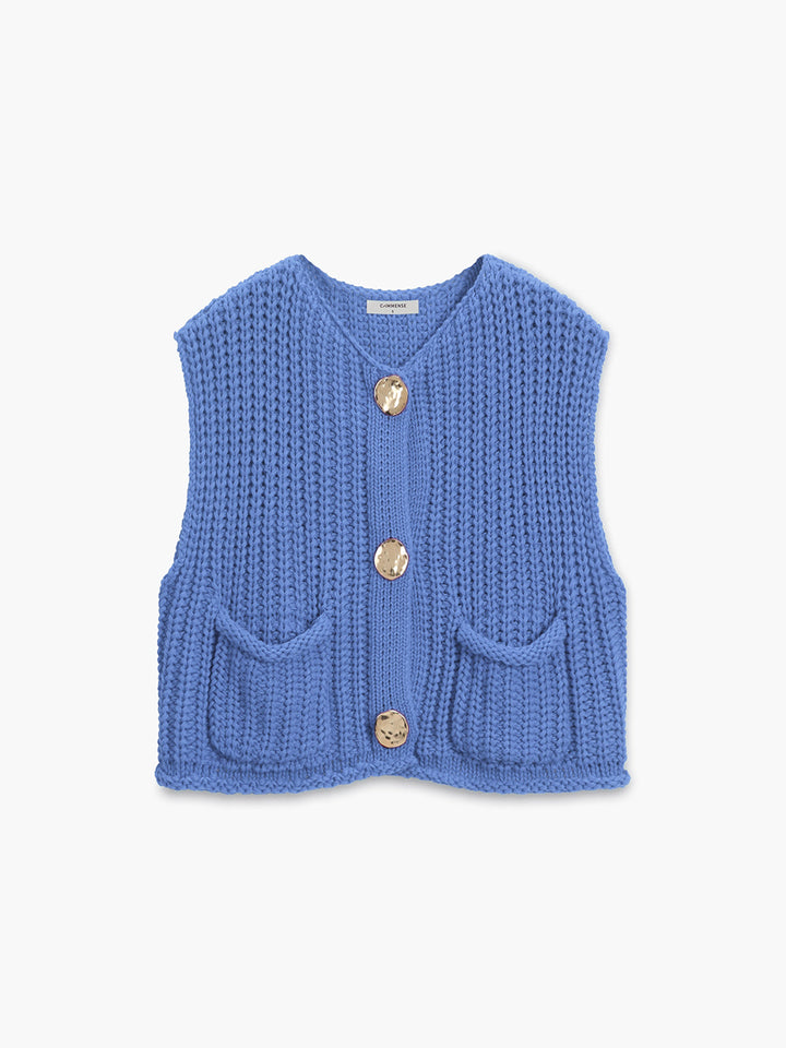 Marlen Knit Button Vest | Comfortable Modern Knitwear
