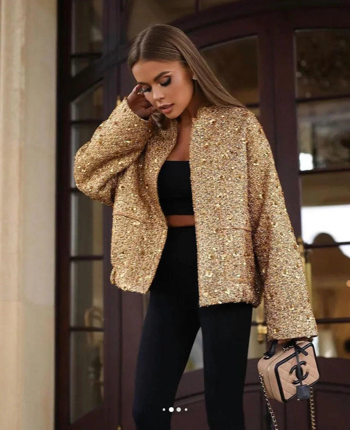 Sparkle Tweed Jacket | Chic Statement Outerwear