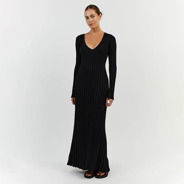 Marlise Ribbed Knit Dress | Modern Evening Silhouette