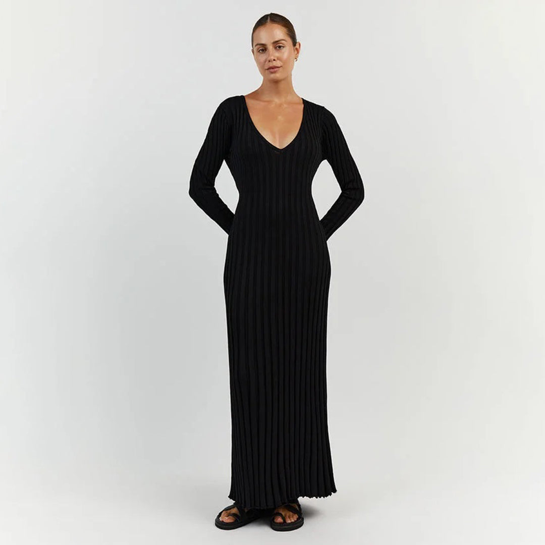 Marlise Ribbed Knit Dress | Modern Evening Silhouette