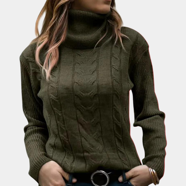 Serene Cable Knit Turtleneck | Women’s Minimal Cozy Wear