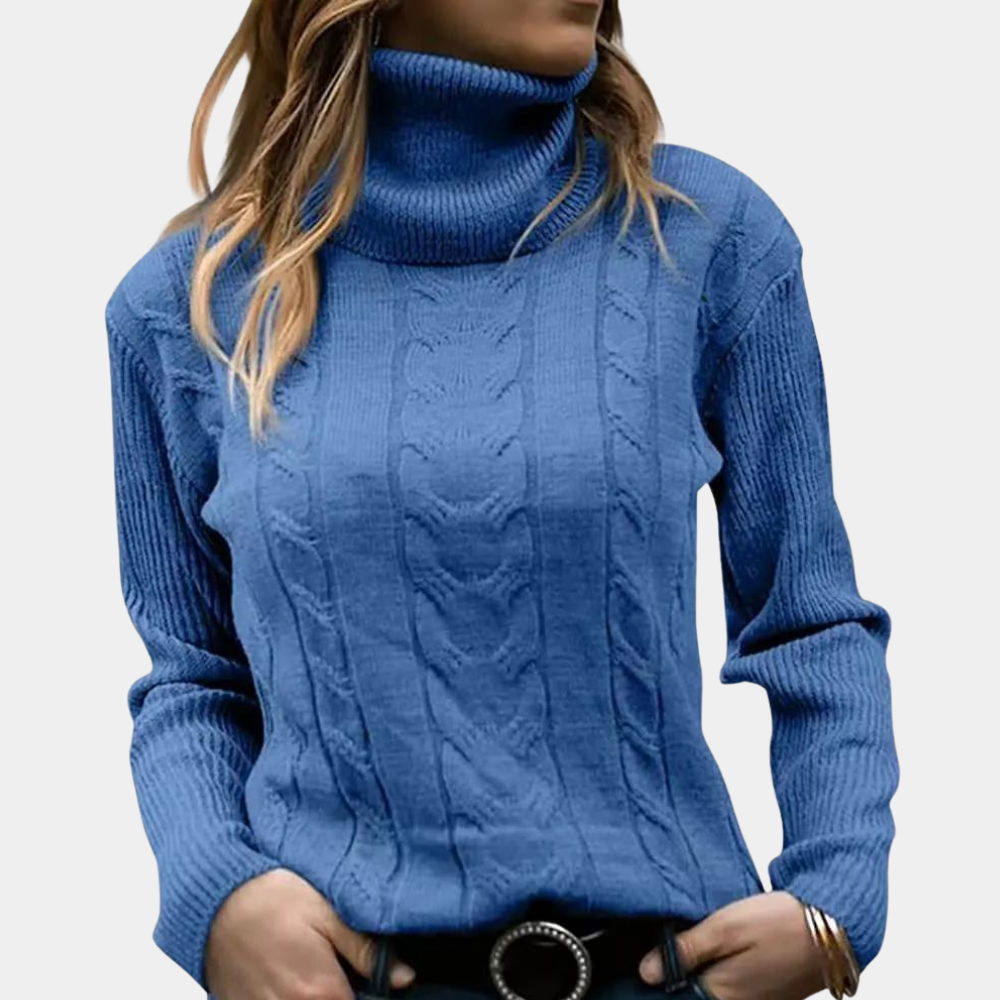 Serene Cable Knit Turtleneck | Women’s Minimal Cozy Wear