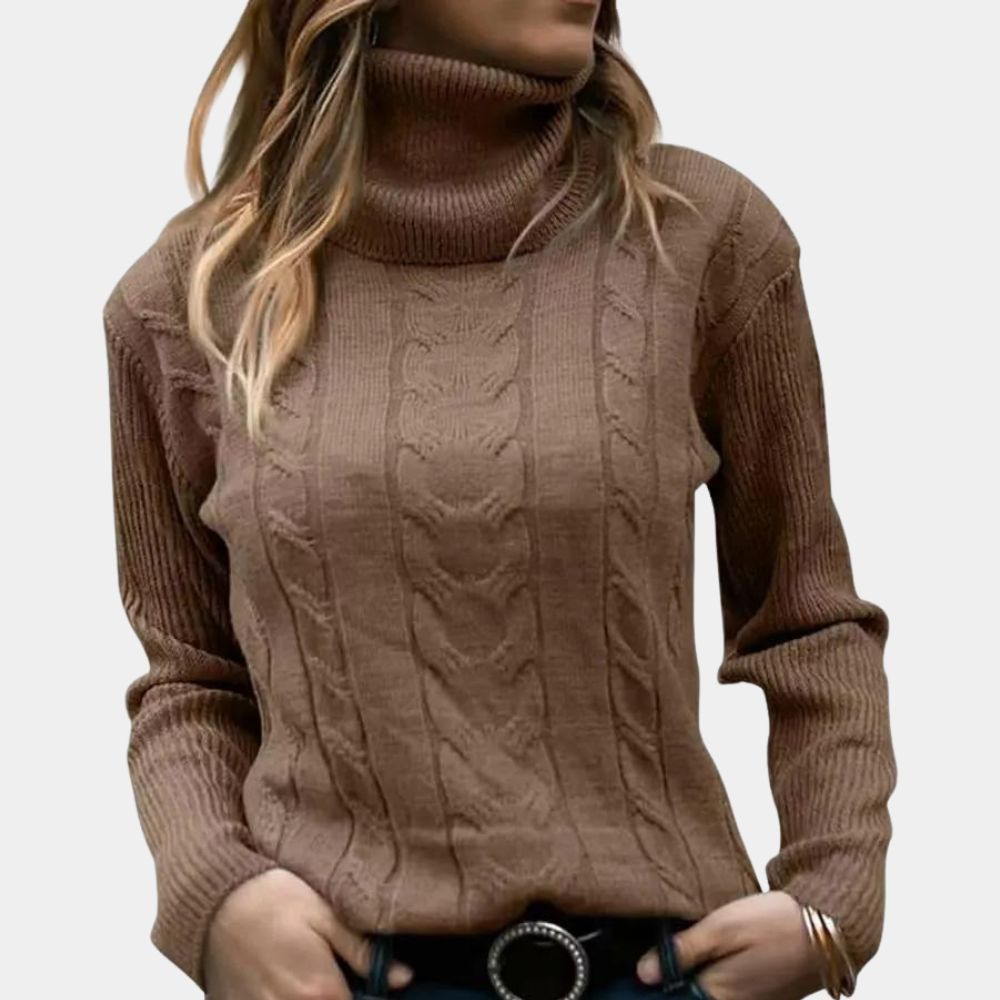 Serene Cable Knit Turtleneck | Women’s Minimal Cozy Wear