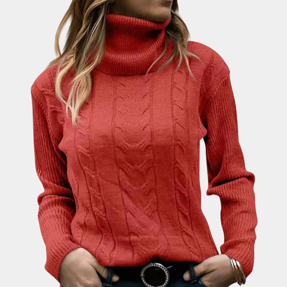 Serene Cable Knit Turtleneck | Women’s Minimal Cozy Wear