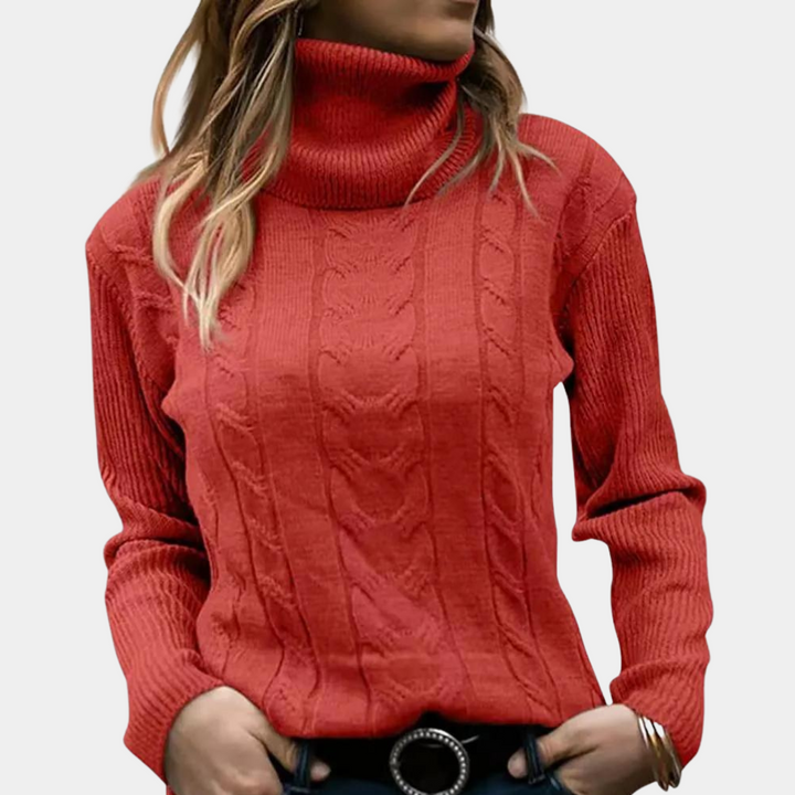 Serene Cable Knit Turtleneck | Women’s Minimal Cozy Wear