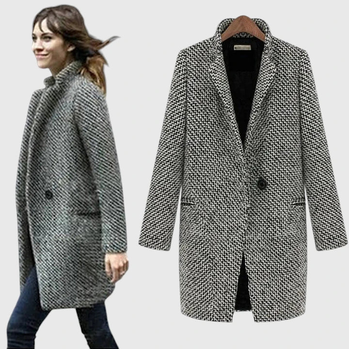 Maivra Patterned Coat | Women’s Modern Textured Outerwear