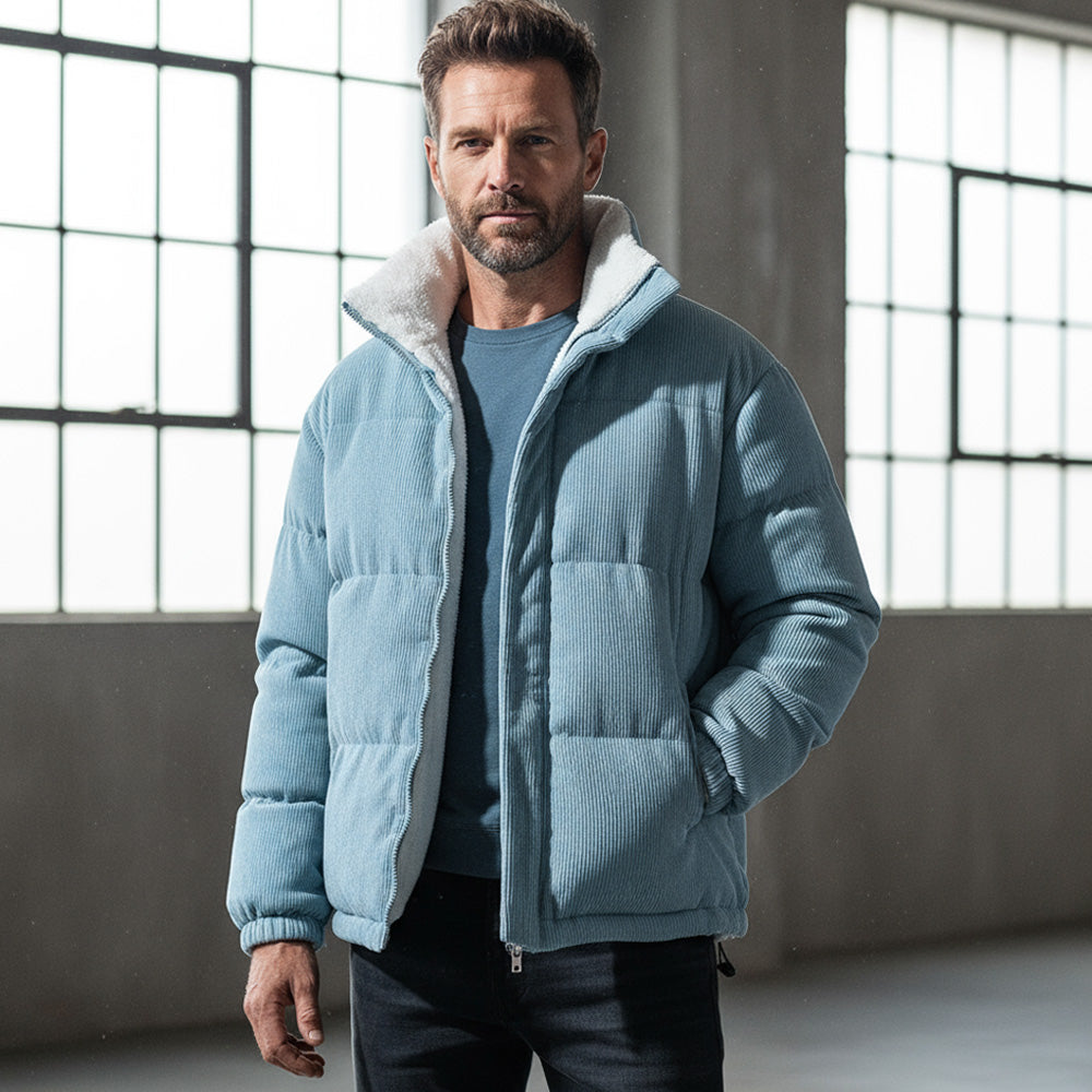 Corduroy Puffer Jacket | Men’s Casual Cold-Weather Layer