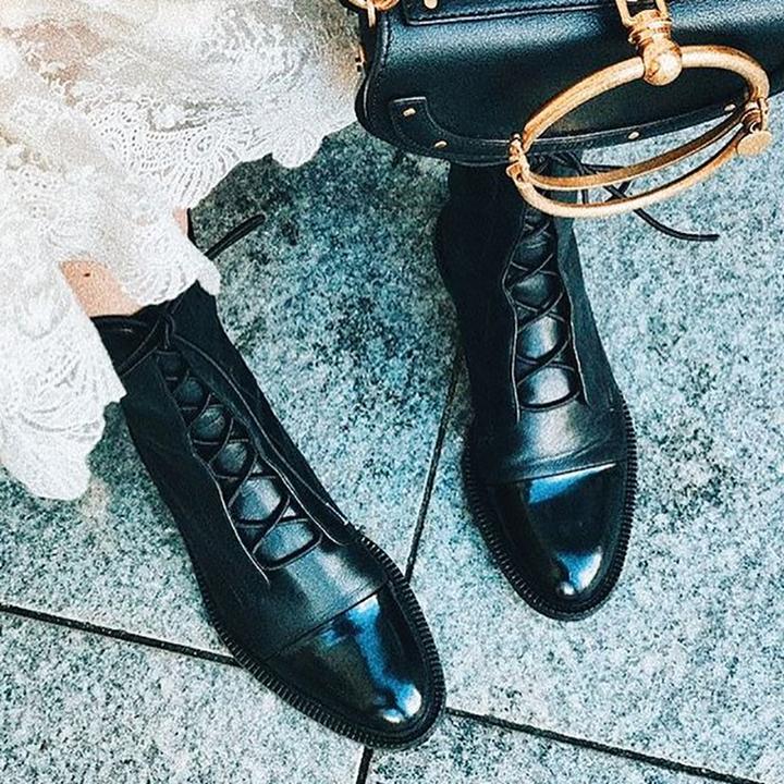 Lace-Up Ankle Boots | Modern Women’s  Streetwear Outfit