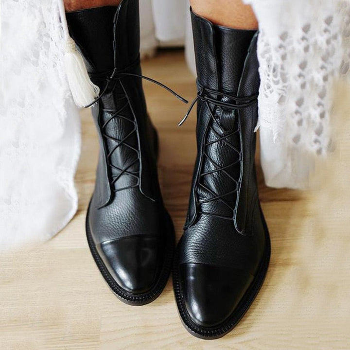 Lace-Up Ankle Boots | Modern Women’s  Streetwear Outfit