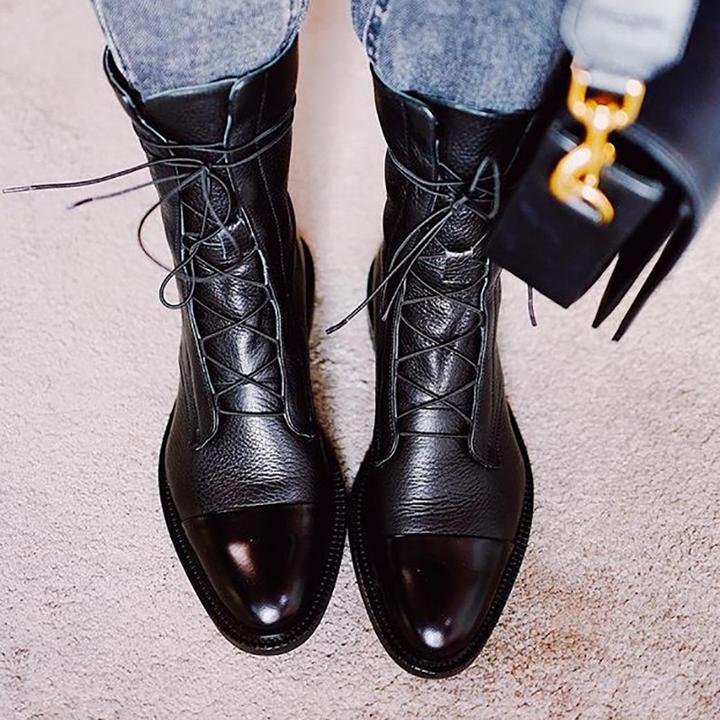 Lace-Up Ankle Boots | Modern Women’s  Streetwear Outfit