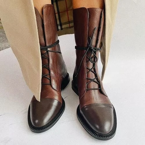 Lace-Up Ankle Boots | Modern Women’s  Streetwear Outfit