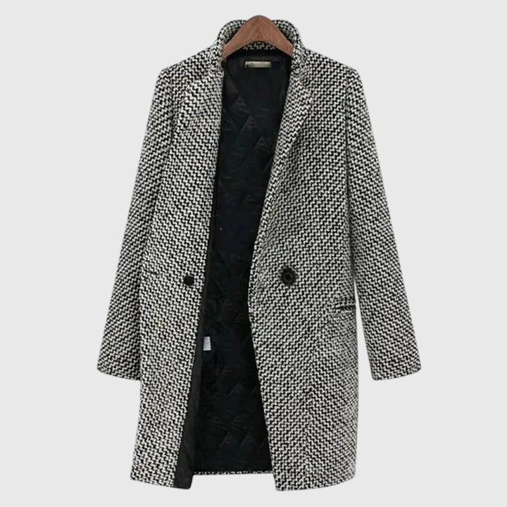 Maivra Patterned Coat | Women’s Modern Textured Outerwear