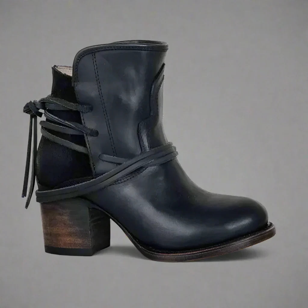 Solenne Wrapped Ankle Boots | Modern Western Boots
