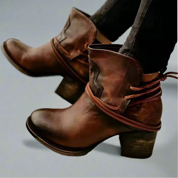 Solenne Wrapped Ankle Boots | Modern Western Boots