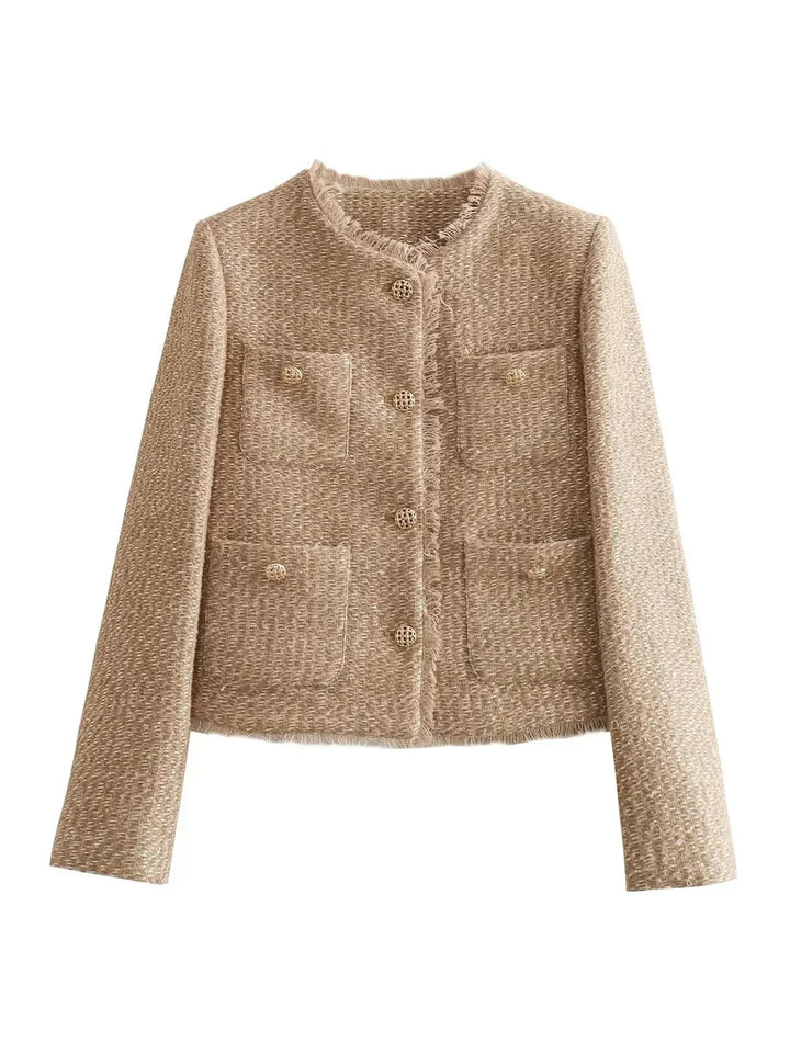 Women’s Textured Button Jacket | Modern Elegant Layering