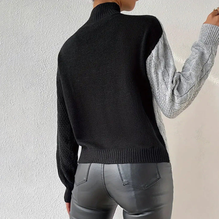 Celise Contrast Knit Jumper | Chic Two-Tone Knitwear