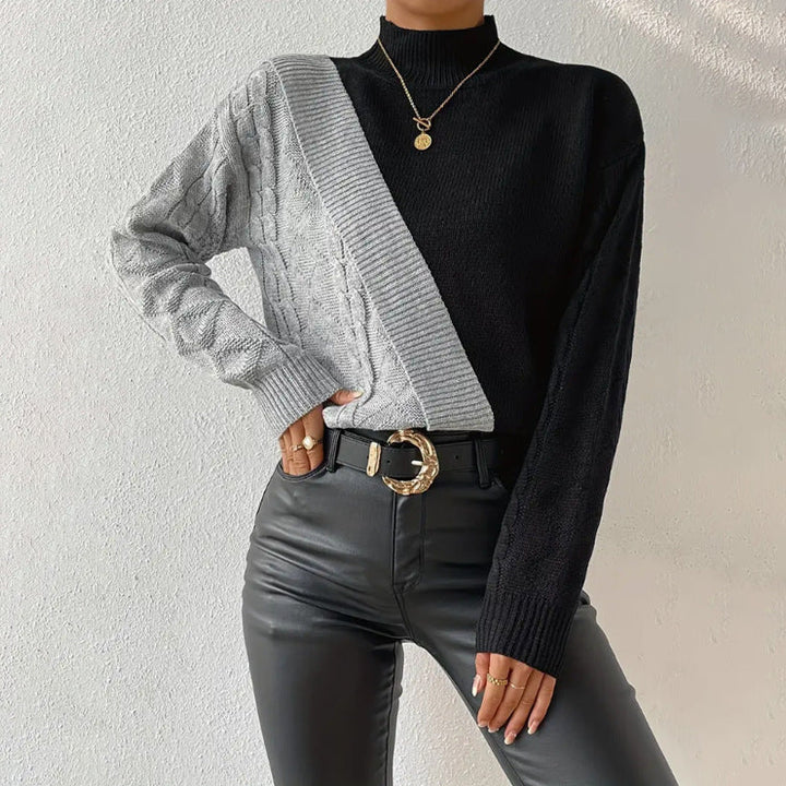 Celise Contrast Knit Jumper | Chic Two-Tone Knitwear