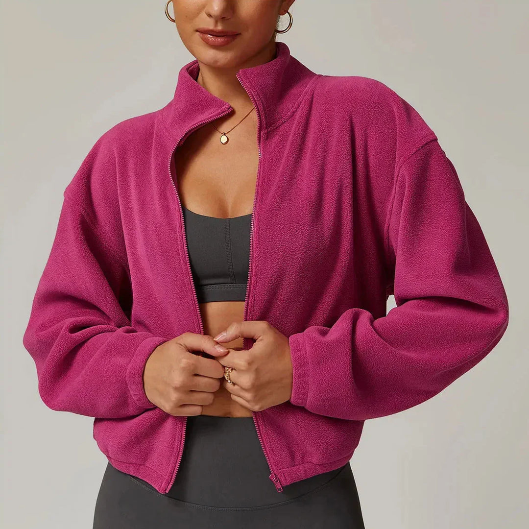 Serelinne  Zip-Up Fleece Jacket | Casual Athleisure Layer