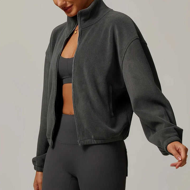 Serelinne  Zip-Up Fleece Jacket | Casual Athleisure Layer