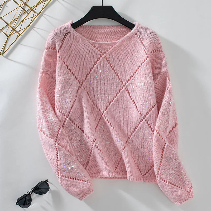 Selice Sequin Knit Jumper | Women’s Chic Evening Knitwear