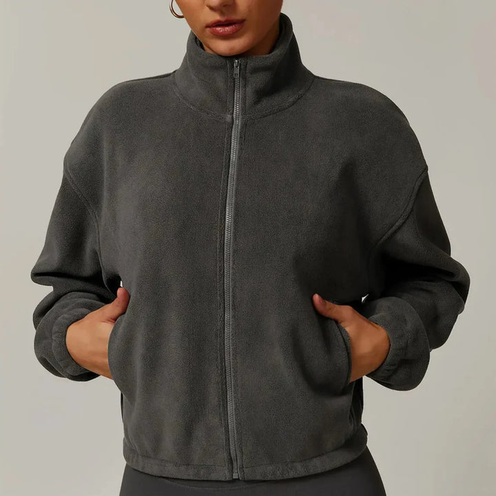 Serelinne  Zip-Up Fleece Jacket | Casual Athleisure Layer