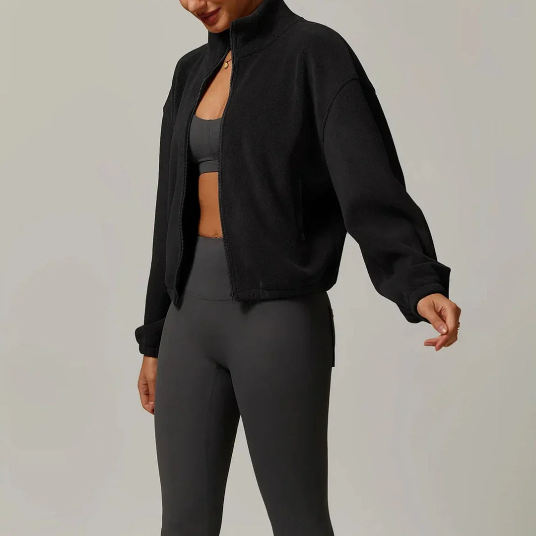 Serelinne  Zip-Up Fleece Jacket | Casual Athleisure Layer