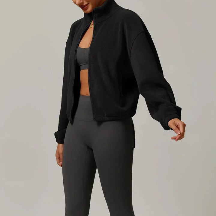 Serelinne  Zip-Up Fleece Jacket | Casual Athleisure Layer