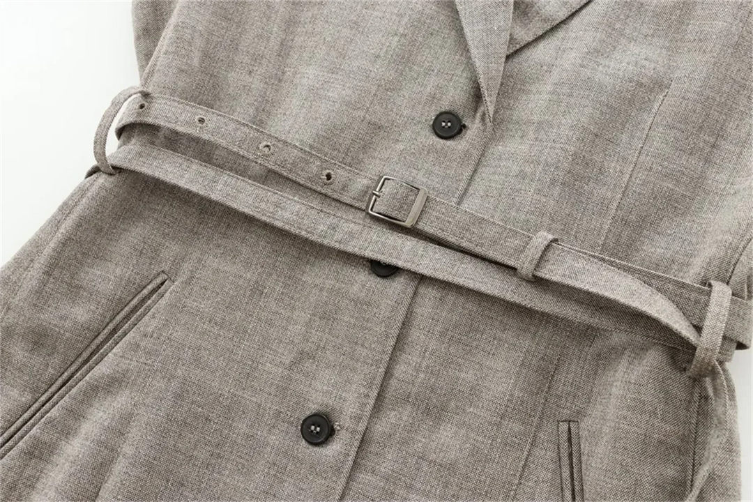 Women’s Belted Button Blazer | Modern Tailored Layering