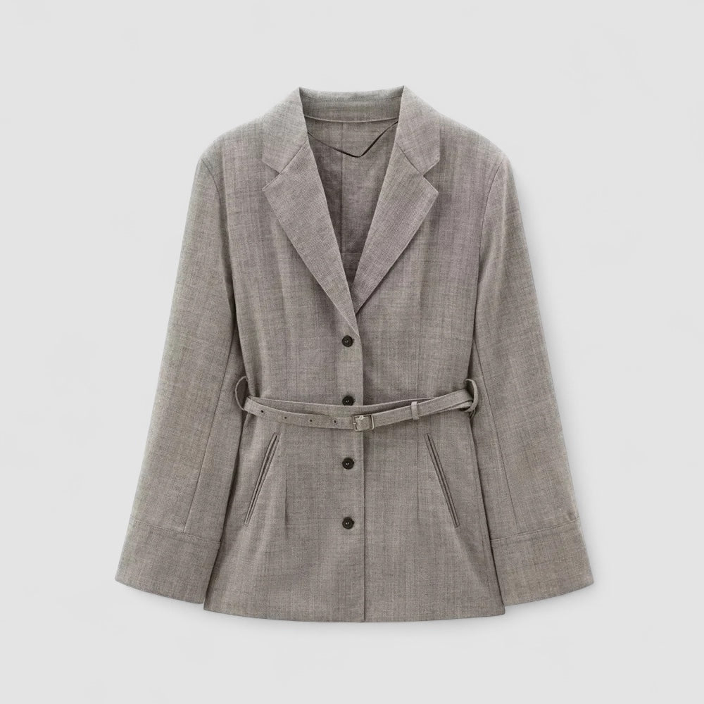 Women’s Belted Button Blazer | Modern Tailored Layering