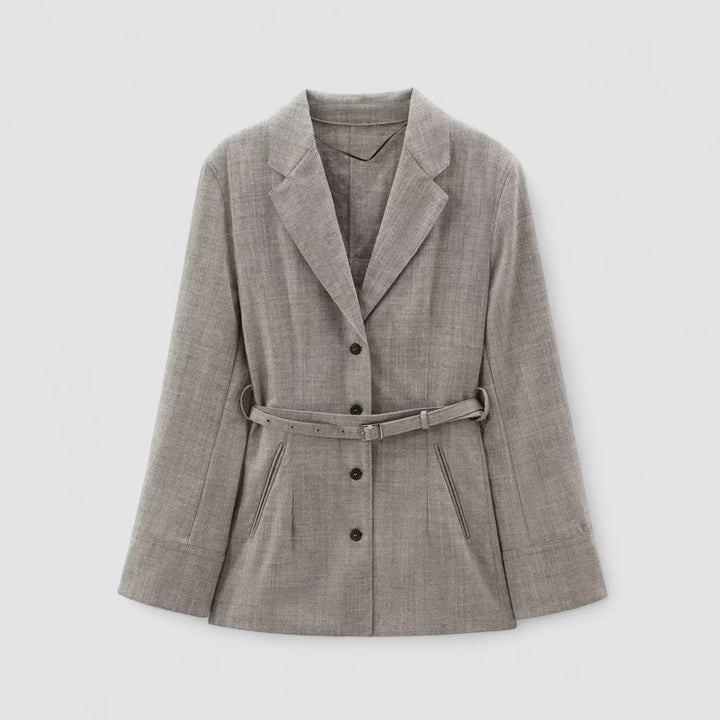 Women’s Belted Button Blazer | Modern Tailored Layering