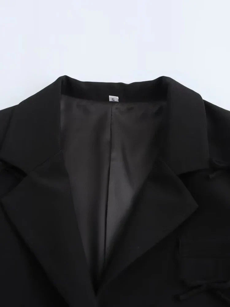 Cropped Bow Blazer | Modern Chic Layering