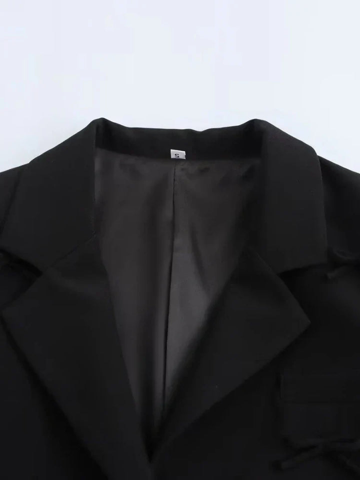 Cropped Bow Blazer | Modern Chic Layering