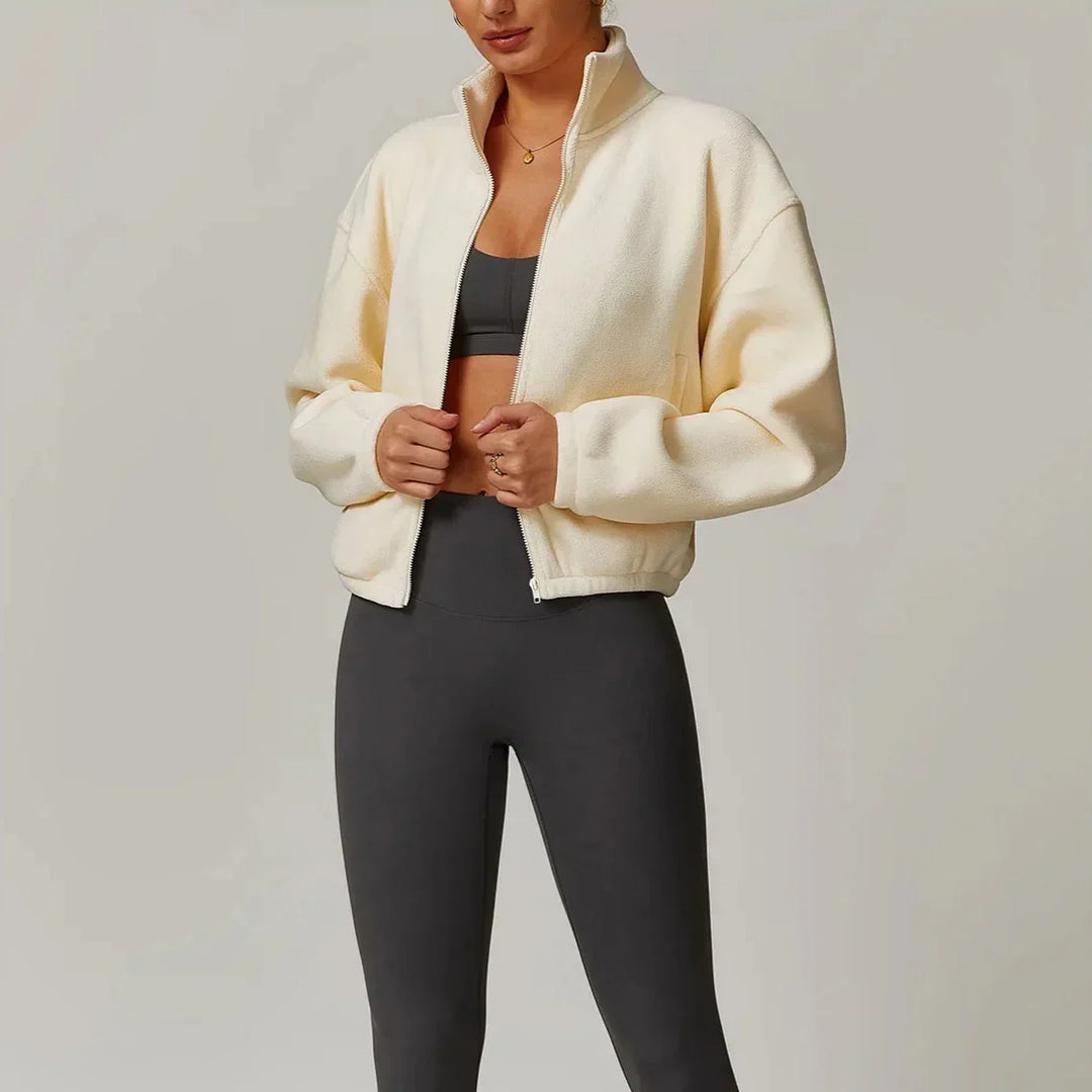 Serelinne  Zip-Up Fleece Jacket | Casual Athleisure Layer