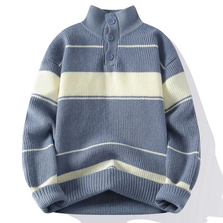 Renzo Striped Buttoned Sweater | Men’s Contemporary Casual Look