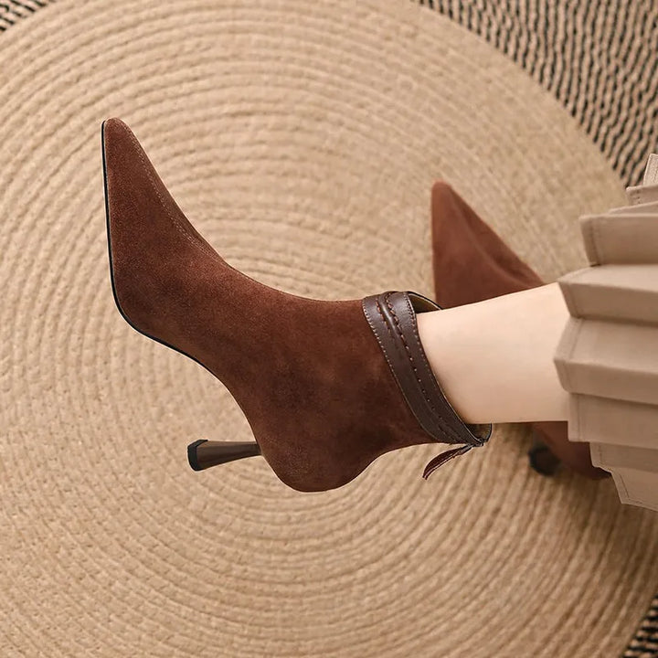 Evelyn Pointed Ankle Boots | Women’s Chic Heel Style