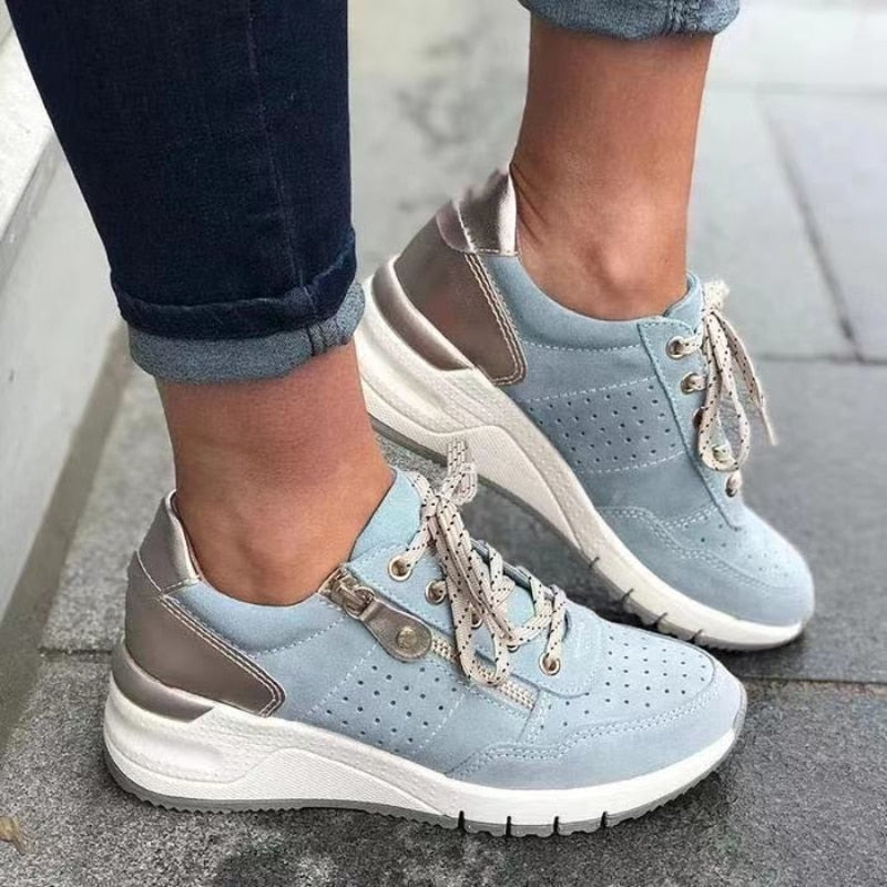 Women’s Zip-Detail Wedge Sneakers