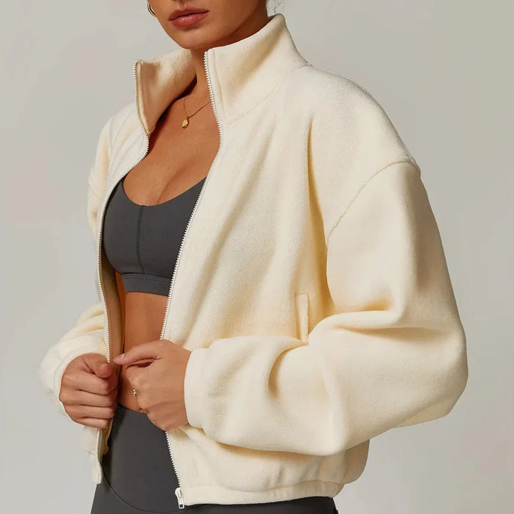Serelinne  Zip-Up Fleece Jacket | Casual Athleisure Layer