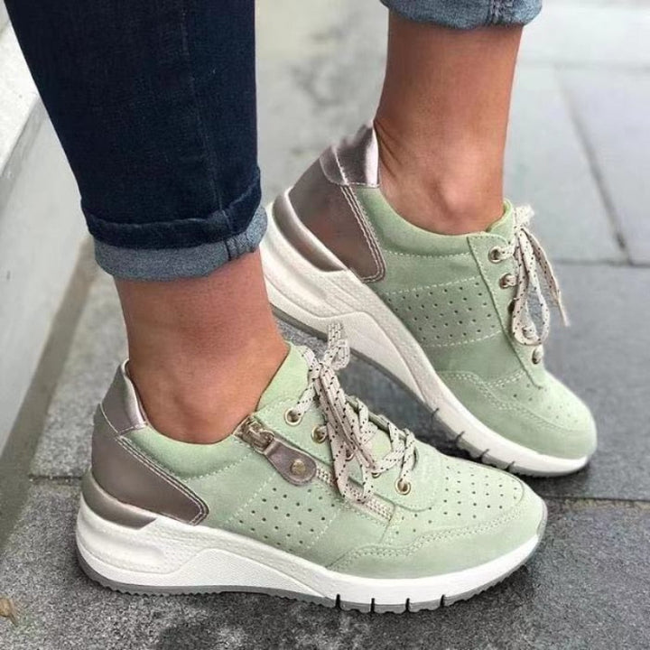 Women’s Zip-Detail Wedge Sneakers