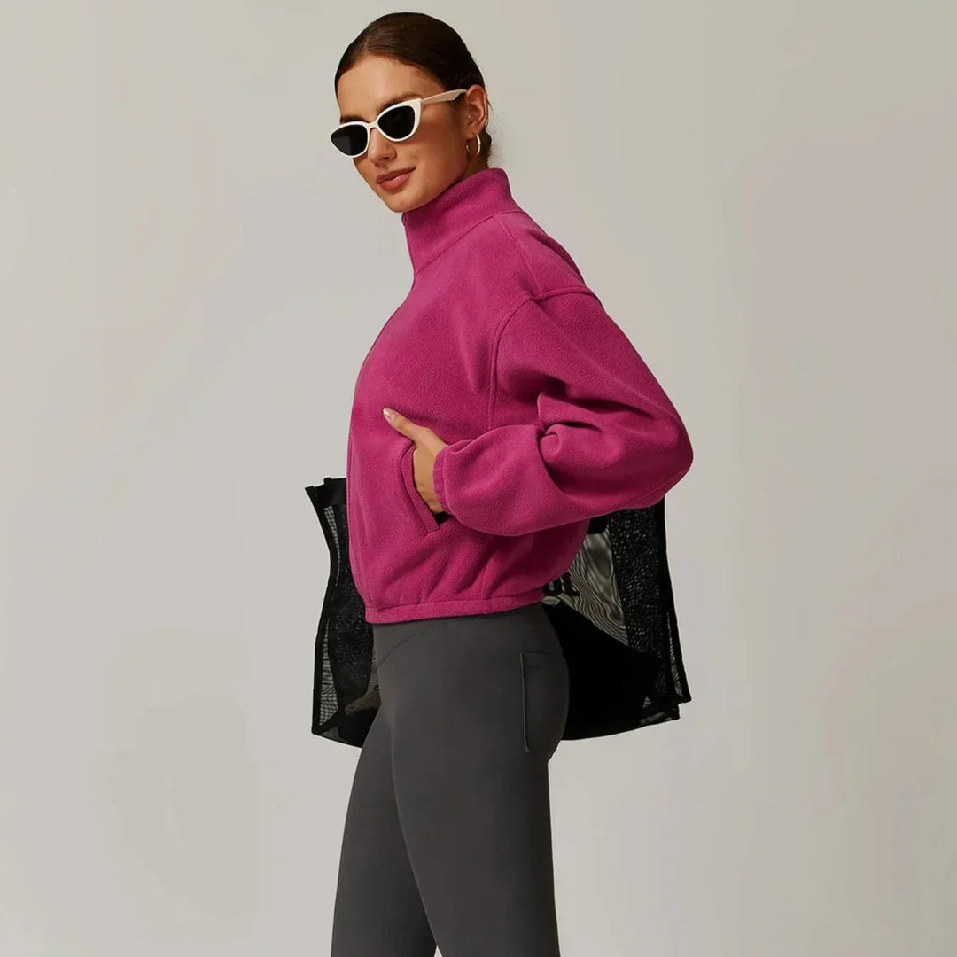 Serelinne  Zip-Up Fleece Jacket | Casual Athleisure Layer