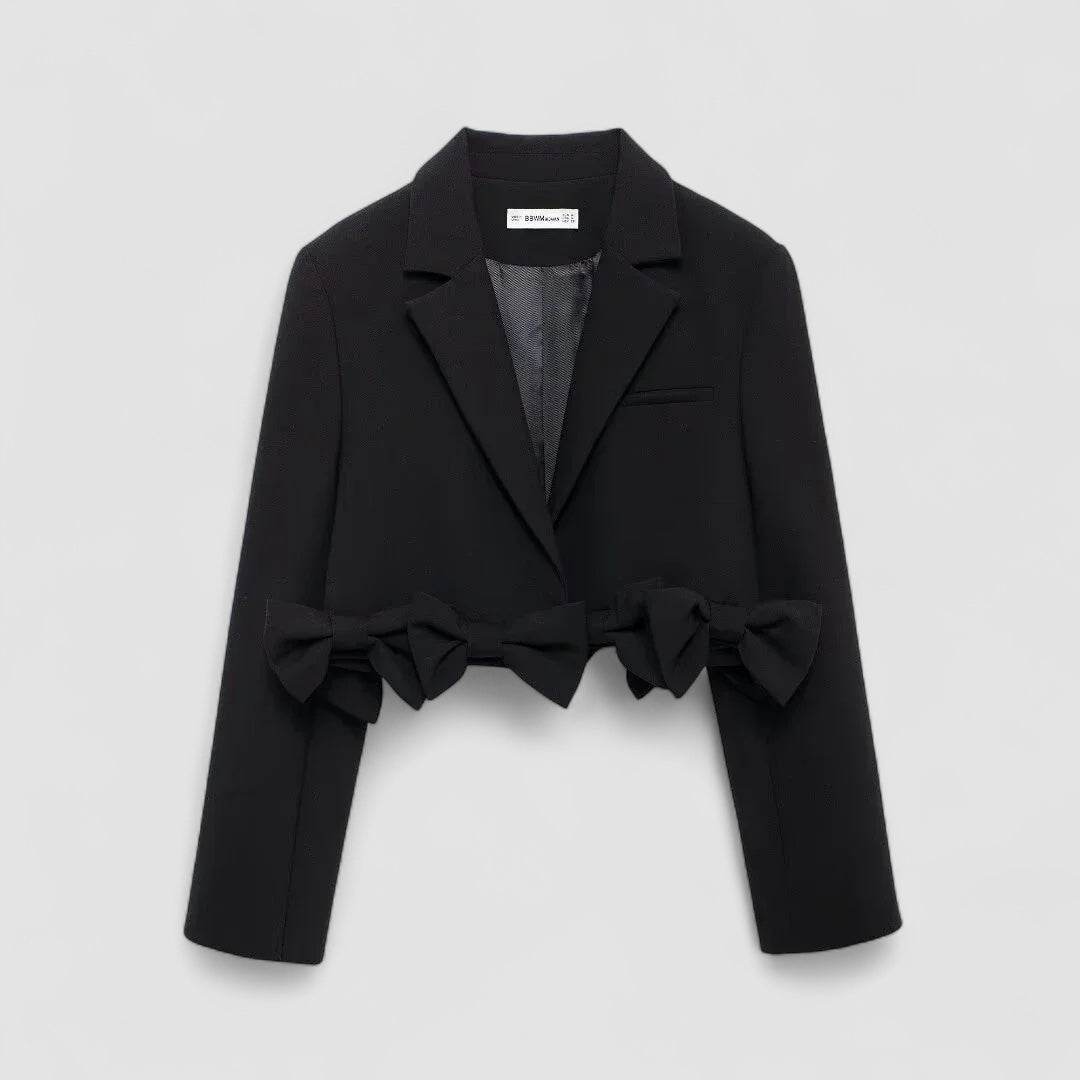 Women’s Cropped Bow Blazer | Modern Chic Layering
