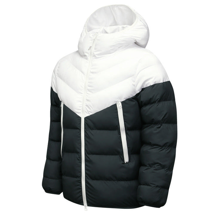 Chevron Hooded Puffer Jacket | Modern Winter Wear