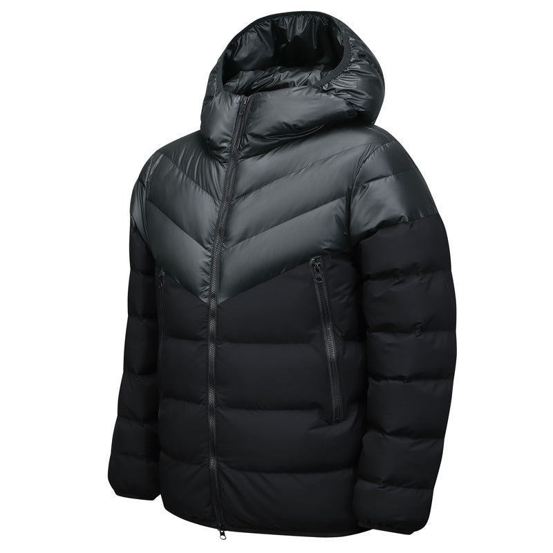 Chevron Hooded Puffer Jacket | Modern Winter Wear