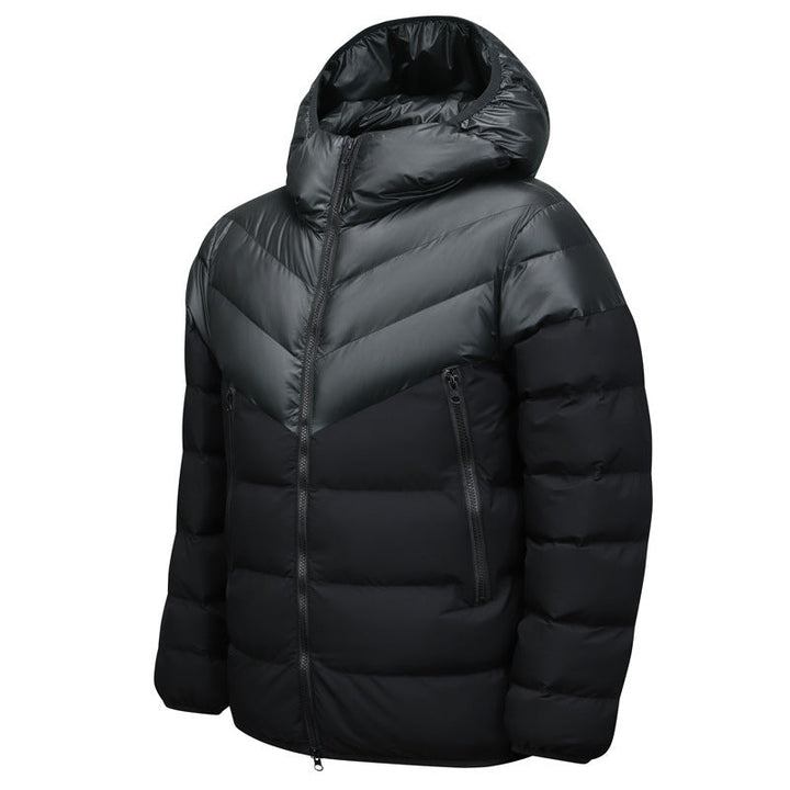 Chevron Hooded Puffer Jacket | Modern Winter Wear