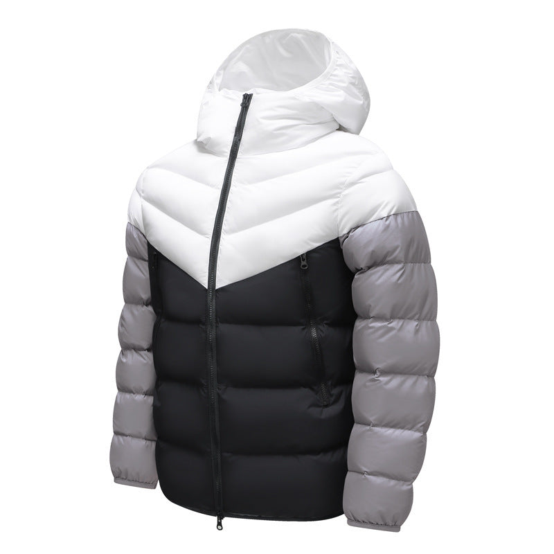 Chevron Hooded Puffer Jacket | Modern Winter Wear